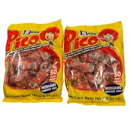Pico Diana Mediano, Mexican Candy Sour - The Original Orange Flavor Hot Candy Powder - Spicy Sweet Sensation 50-Count-Pack of 2