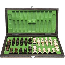 Beautiful Handcrafted Wooden Chess Set with Wooden Board and Handcrafted Chess Pieces - Gift idea Products (13.75" (35 cm) Burnt)