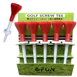 Golf Tee, Screw Tee, Stepped Long & Middle Tee, Classic Tee & FUN (Red)