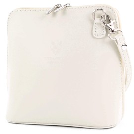 modamoda de - T94 Italian Small Shoulder Bag Made of Smooth Leather, cream