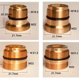 HATOOLHA® 22mm NPT Male to Male Tap Adapter Integrated Tap Aerator Connector to Water Purifier Tap Adapter (16.2mm)