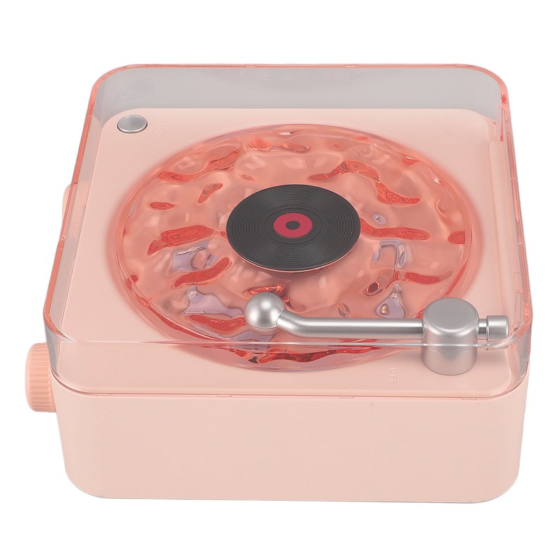 Record Player Style Bluetooth Speaker with Night Light and Time