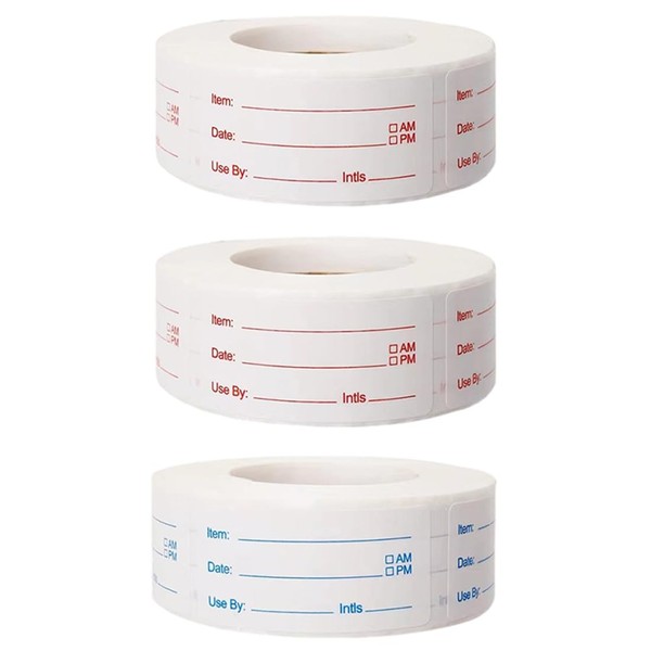 3 Rolls 1000 Pieces Removable Food Stickers, Food Freezer Lables