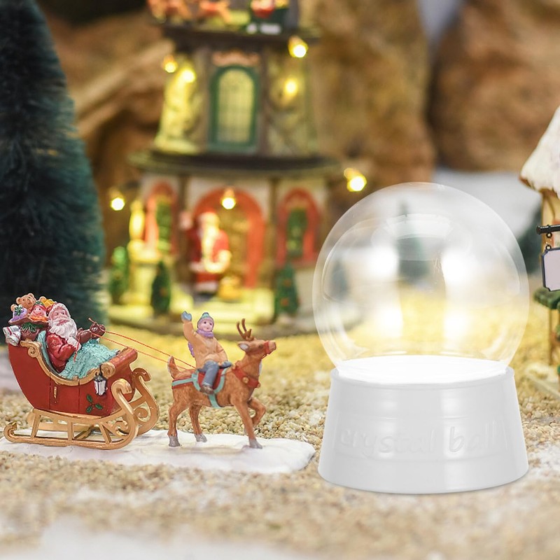 Cabilock 6pcs Clear Plastic Snow Globes with Base Screw Off