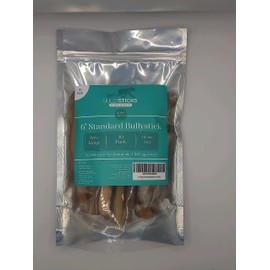 Bullysticks Organic Standard 6" Bully Sticks for Dogs - All Natural Dog Treat, These Chews are Free Range Bully Sticks, USDA Approved (10 Pack)