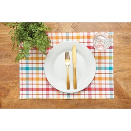 C&F Home Radley Plaid Woven Rectangle Single Placemat Colorful Summertime Picnic Multi
