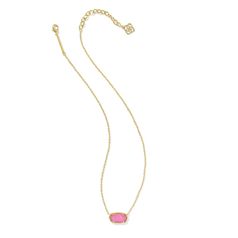 Kendra Scott Elisa Necklace in 14k Gold-Plated Brass, Hot Pink