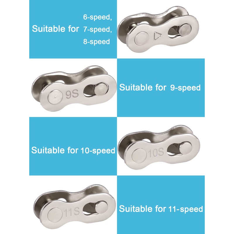 Bicycle Missing Link,5 Pairs Mountain Road Bike Chain Reusable Silver