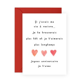 Central 23 Carte d'anniversaire douce pour mari femme – 'JE TE TROUVERAIS PLUS TÔT ET JE T'AIMERAIS PLUS LONGTEMPS' – Cadeau d'anniversaire pour petit ami petite amie – Carte d'amour – Par