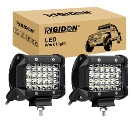 RIGIDON Led Work Light Bar 2Pcs 4 inch 60W, 9D Quad Row Spot Beam 12V 24V for Car Off road Truck SUV UTE ATV 4x4 Tractors Excavator, Waterproof Driving Work Lamp, 6000K White Spotlights