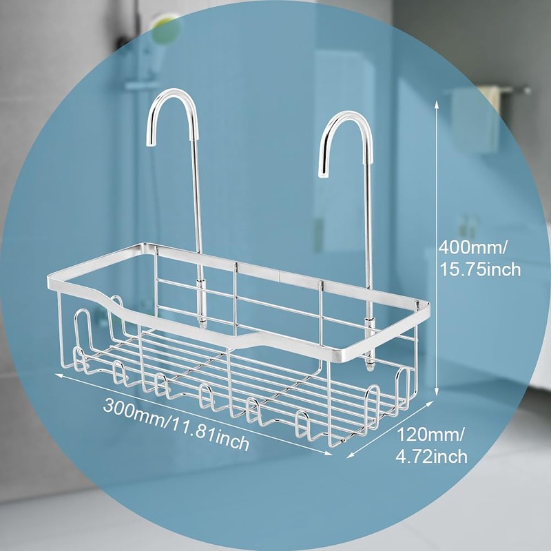 Velarionna Shower Caddy Hanging, Stainless Steel Showers Organizer Rack with