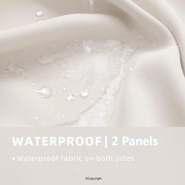 Waterproof Outdoor Curtain W52 x L63 - Grommet Top Sunlight Blocking Window Treatment Drapes Blackout Curtains for Home Bedroom Living Room Outdoor Patio Porch Pergola (Light Taupe, 2 Panels)