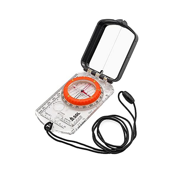 S.O.L. Survive Outdoors Longer SOL Sighting Compass with Signaling Mirror