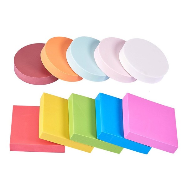 NBEADS 10 Pcs Square & Round Rubber Stamp Carving Blocks for Scrapbooking, Postcards, Invitation Cards, Diy Project