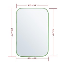 Yafmcy 8 Inch Desktop Makeup Mirror, Foldable Portable Princess Mirror with Stand,Table Desk Standing Cosmetic Mirror, Wall Hanging Square (Green)
