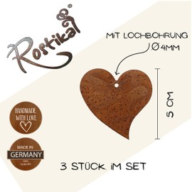 Rostikal Decorative Set Hearts Wedding Decoration Vintage Garden Decoration Rust Hanging Decoration (3.5 cm)