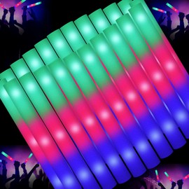 SHQDD 115 Pack LED Foam Sticks, Glow Sticks Bulk with 3 Modes Colorful Flashing, Glow in the Dark Party Supplies for Wedding, Raves, Concert, Party, Camping, Sporting Events, New Year Carnival