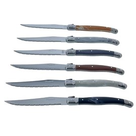 Laguiole I7209P6-NT Box mit 6 Tafelmessern in 6 Pastellfarben