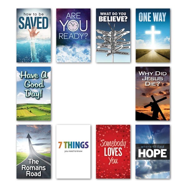 Gospel Tracts Assortment (Top Ten Titles - 100 Assorted Tracts - KJV) Product Bundle