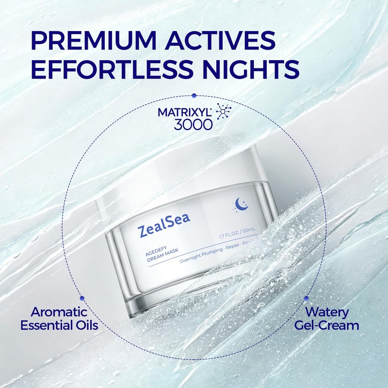 ZealSea Overnight Face Mask, Face Moisturizer, Anti Aging Night Cream
