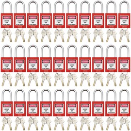 SAFBY Lockout Tagout Lock 30pcs Keyed Alike OSHA Loto Safety Key Locks Same Padlocks for Lock Out Tag Out Stations and Devices Red (30 PCS)