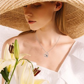 Redsun 925 Sterling Silver Animal Necklace, Pig, Turtle, Cats, Dogs, Snake, Butterfly, Panda, Hummingbird, Frog, Octopus, Dolphin, Cubic Zirconia, Animal Pendant, Gift, Mother, Daughter, Girl, Cubic Zirconia