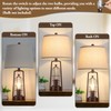 Farmhouse Table Lamps with 2 USB Ports, Set of 2