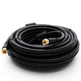 Premium X Basic-LINE SAT TV Antenna Cable F-Connection Cable Coaxial Cable with Sheath Current Filter HDTV 4K Black 10 m