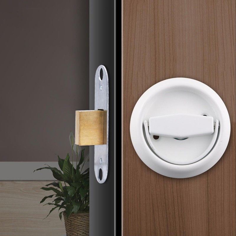WHYHKJ Embedded Door Circular Pull Ring 201 Porcelain White with