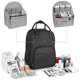 MATEIN Nurse Backpack, Waterproof Padded Medical Nursing Laptop Backpacks for Women, Home Health Clinical Tote Bag with Removable Organizer for College Work Travel, Nurses Gifts