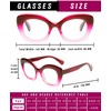 Hubeye 3 Pack Cat Eye Reading Glasses for Women Oversized