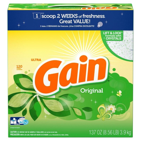 Gain Ultra Powder Laundry Detergent, Original, 137 Ounce