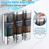 Shampoo and Conditioner Dispenser,GlintGath Shower Dispenser 3 Chamber No Drill