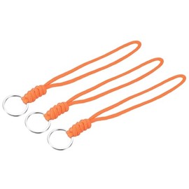 YOKIVE 3 Pcs Paracord Lanyard with Keyrings, Wrist Keychain Cord Metal Hooks Straps | Great for Home Keys, ID Cards, Badge Holders (Orange, 8-Inch)