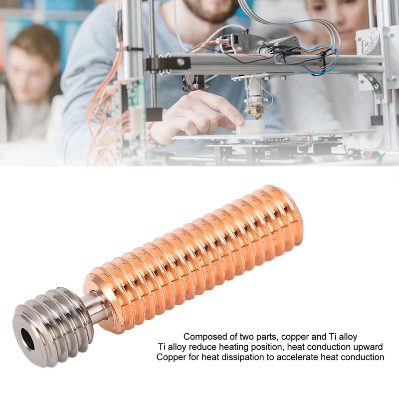 V5 Hotend Heatbreak All-Metal Threaded Upgrade Ti Alloy and Copper