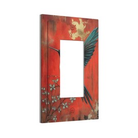 Decorative Art Light Switch Covers Hummingbird in Scarlet 1 Gang Rocker Outlet Decorative Switch plate Faceplate GFCI Light Switch Covers Wall Plate for Home Decor