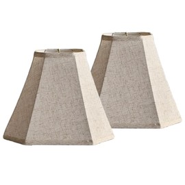 zlamxf Lampshade Octagonal Bell Lamp Shades 6" Top x 13" Bottom x 10.5'' Vertical High, Natural Linen Hand Crafted for Table & Floor Lamps, Include 2 Pack Lamp Harps (Light Beige, Meduim Bell-2 Pack)