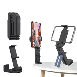 KASELIN Smartphone Stand Holder, Foldable, Airplane Phone Holder, 360° Rotating Desktop Phone Clamp and Stand, Stable, Portable, Anti-Slip, Compatible with All Phones, Kitchen, Living Room, Office,