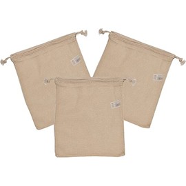 Out of the blue Fruit & Vegetable Net Fruit & Vegetable Bags Cotton Set of 3, beige, Minimal