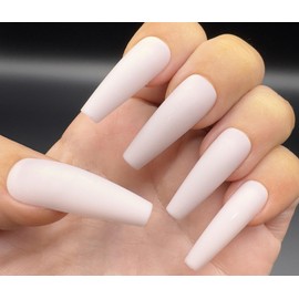 Pressaholic Press On Nails- 24 Press On Nails Style: (Tomorrow's Pink) matte pink, matte nude nails, light pink, beige, taupe long square nails