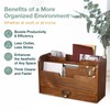 Rustic Wooden Desk Organizer - Vertical File Sorter with 3