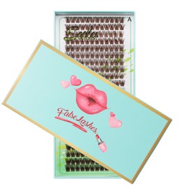 Sulv Lash Cluster S001# Color Dark Brown/Brown Lashes 264pcs Wholesale/Bulk/Large Capacity D Curl Lashes Extensiond Kit Lashes Wispy Individual Lashes Extensions Lash Clusters (S001 Brown-18mm)