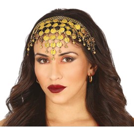 Oriental Headpiece with Coins Gold Headband Orient 1001 Night Fortune teller