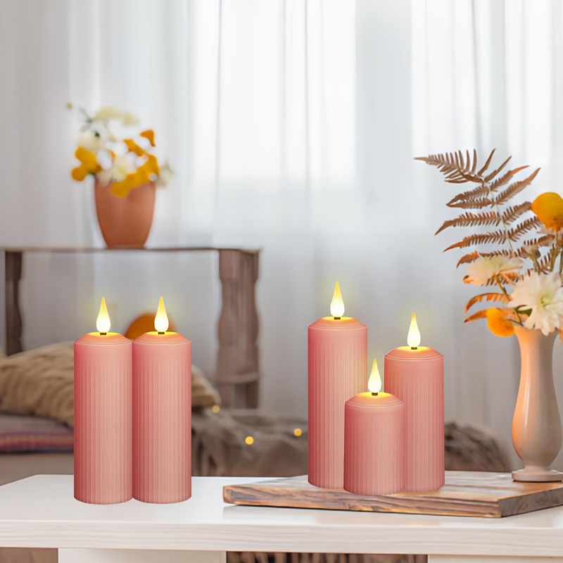 AVEKI Flickering Flameless Candles, Rechargeable Fake Candles with Remote Control