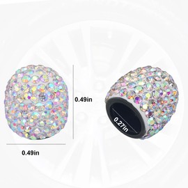 ZATUX Bling Tire Valve Stem Caps 4 Pack Universal Handmade Crystal Rhinestone Chrome Car Valve Stem Covers Bling Car Accessories for Car, SU-V, Truck, Bike and Motorcycle (AB Colorful)