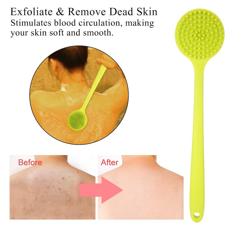 Cepillos de Cuerpo, Silicona Suave Mango Largo Ducha Cepillo Exfoliante