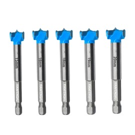 XIANFENGHU Hex Shank Forstner Drill Bit Set 5PCS, Tungsten Carbide Auger Opener Forstner Bits for Wood Furniture Hinge Woodworking. (15-20mm)