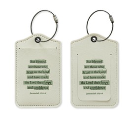 Yetmadi Trust in The Lord Christian Bible Verse Luggage Tags for Suitcases, Christian Gifts for Women Men Faith, Privacy Protection PU Leather Travel Name Tags Identifiers for Luggage