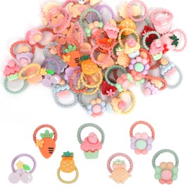 40 Pcs Baby Girl Hair Ties,Classycoo Cute Cartoon Elastic Rubber Bands Ponytail Hair Holders Head Bands Ropes Hair Accessories for Girls Infants Toddlers Kids Teens and Children