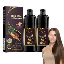 Colour Shampoo, Hair Dye Shampoo 3-in-1 Hair Colour, Hair Colour Dark Brown, Hair Dye Shampoo for Black, Brown, Purple, Red Hair, Shampoos (Black, 100 ml)